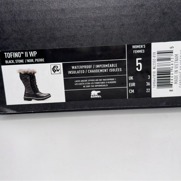 Sorel Tofino II Faux Fur Lined Waterproof Boot Women’s Black 5 - Picture 10 of 13